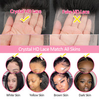 Brown Kinky Straight | Kinky Edges Pre Plucked 13x6 Crystal Lace Front Wigs [GWE13]