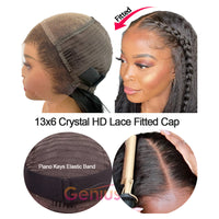 Kinky Edges | Kinky Straight Pre Plucked 13x6 Crystal Lace Front Human Hair Wigs [GWE01]