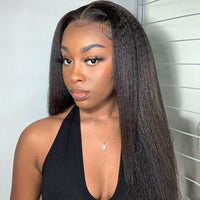 Kinky Straight | Pre-plucked 360 Frontal Wig Human Virgin Hair Wig [GWT09]