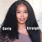 Crystal Lace | Wet & Wavy | Invisible 2 in1 Straight to Curly Human Hair Wig [GWL12]