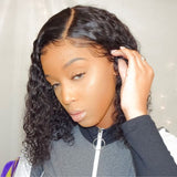 Curly Bob | 13x6 Deep Parting Human Virgin Hair Transparent Lace Wig [GWB03]