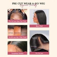 Glueless 13x6 Crystal lace Ready To Wear Wigs Curly BoB [GWG02]