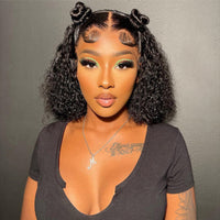 Curly Bob | 13x6 Deep Parting Human Virgin Hair Transparent Lace Wig [GWB03]