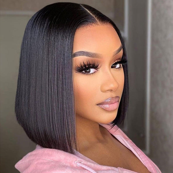 Straight Bob | Wig 13x6 Deep Parting Human Virgin Hair Transparent Lace Wig [GWB01]