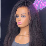 Kinky Edges | Kinky Straight Pre Plucked 13x6 Crystal Lace Front Human Hair Wigs [GWE01]