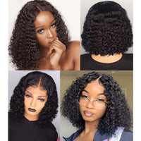 Curly Bob | 13x6 Deep Parting Human Virgin Hair Transparent Lace Wig [GWB03]