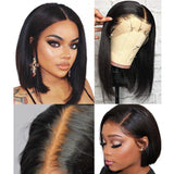 Straight Bob | Wig 13x6 Deep Parting Human Virgin Hair Transparent Lace Wig [GWB01]