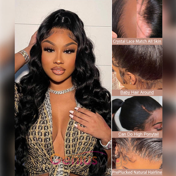 Pre-plucked 360 Frontal Wig Loose Body Wave Human Virgin Hair Wig [GWT03]