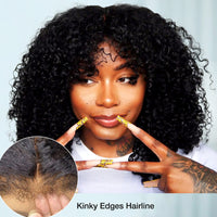 Kinky Curly | Kinky Edges Pre Plucked 13x6 Crystal Lace Front Human Hair Wigs [GWE03]