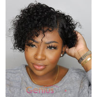 Tight Curly Pixie | Bad Boss Vibe 13x4 Transparent Lace Bob Wig [GWB24]