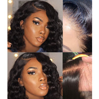 Kim Wavy | Bob 13x6 Deep Parting Human Virgin Hair Transparent Lace Wig [GWB02]