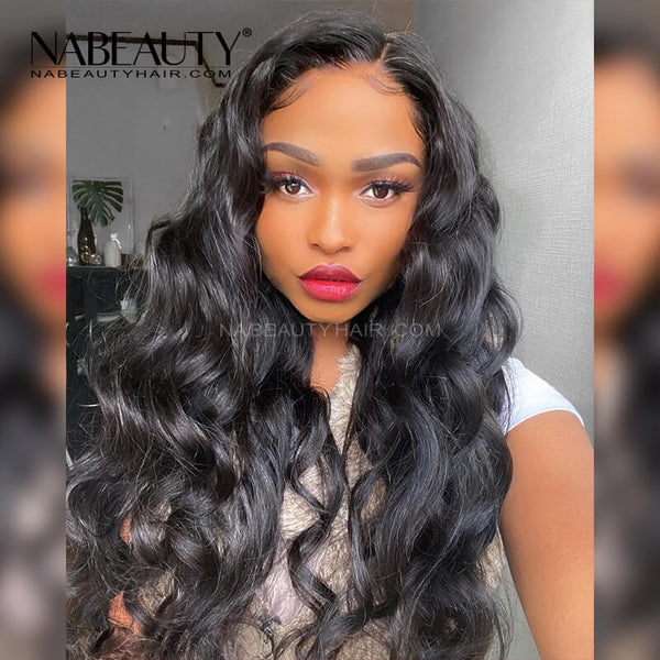 Loose wave HD Full Lace Fake Scalp Wigs PrePlucked with Baby HairGlueless Human Hair Wigs Invisible Bleached Knots