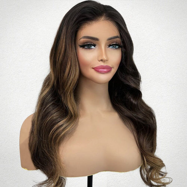 Evelyn | Brunette Balayage | 5x5" 200% HD Lace Closure Wig | Geniuswigs x Colorist [GWO10]