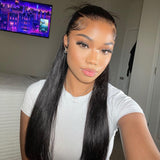 Silky Straight | 13x6.5" Crystal HD Half Full Lace  Wig [GWM01]