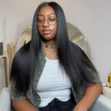 Kinky Straight | 5x5 Glueless Crystal HD Lace Wigs Preplucked | Wear&Go [GWC07]