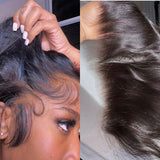Natural Black Straight Crystal HD Lace Closure Frontal [GWX08]