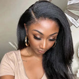 Yaki Straight | Genius Kinky Edges Pre Plucked 13x6 Crystal Lace Front Wigs [GWE02]