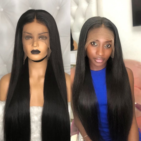 Pre Plucked Full Lace Human Hair Wigs Pre Plucked Bleached Knots Wigs Straight Glueless Full Lace Wigs