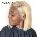 Blonde Bob Lace Wig 13*6 Deep Part Front Lace Wig Brazilian 1B 613 Bob Lace Front Human Hair Wigs